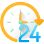 24 Hours icon depicting the wizicom vedik maths sessions 24 hours live
training.
